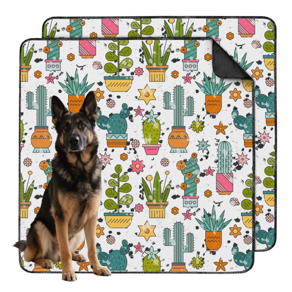 Reusable Dog Pads 48"x48" Washable - Potty Training Pee Pads for Crates, Decorative Mats with Plant Patterns (Plant patterns)