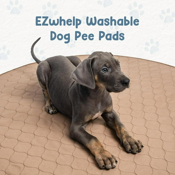 Reusable Dog Pee Pad, Washable Waterproof Mat for Potty Training or Whelping, 48 Inch Round
