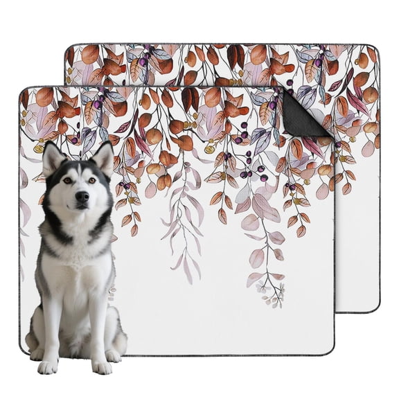Reusable Dog Training Mats with Floral Pattern - 2 Pack Large 35x41 Washable Pee Pads for Indoor Potty Area and Pet Containment Spaces