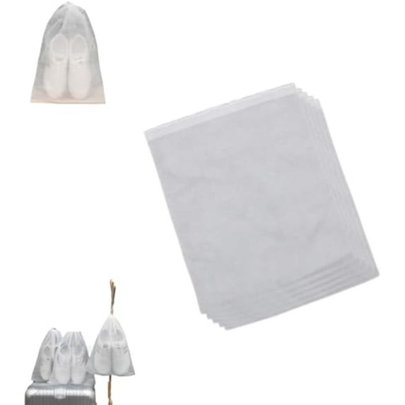 Reusable Drawstring Shoe Storage Bags, Non-woven Shoe Bags, Bolsa Para Zapatos, Shoe Covers for Travel Packing, Shoe Carrier for Traveling, Storage Bags for Men and Women (50PCS, S)