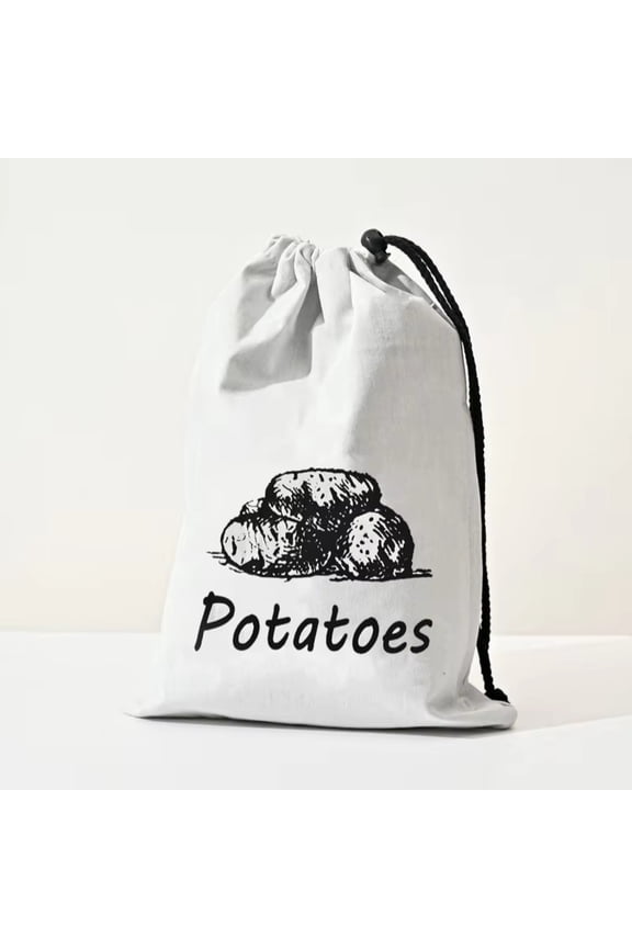 Reusable Drawstring Storage Bag for Kitchen Vegetables,Shopping Tote, Non Woven and Canvas Produce Organizer for Pantry, Grocery, Easter Basket Storage, a