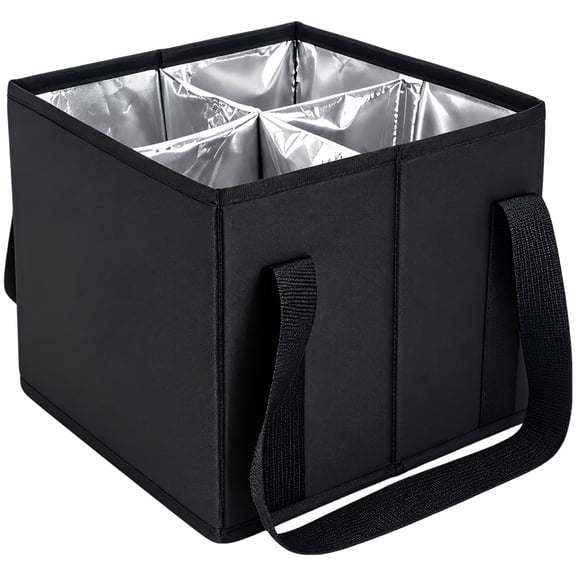 Reusable Drink Carrier for Delivery, 4 Cup Insulated Drink Holder Bag, Portable Beverage Caddy with Handle and Spill-Proof Dividers for Coffee, Smoothies, Road Trips and Picnics