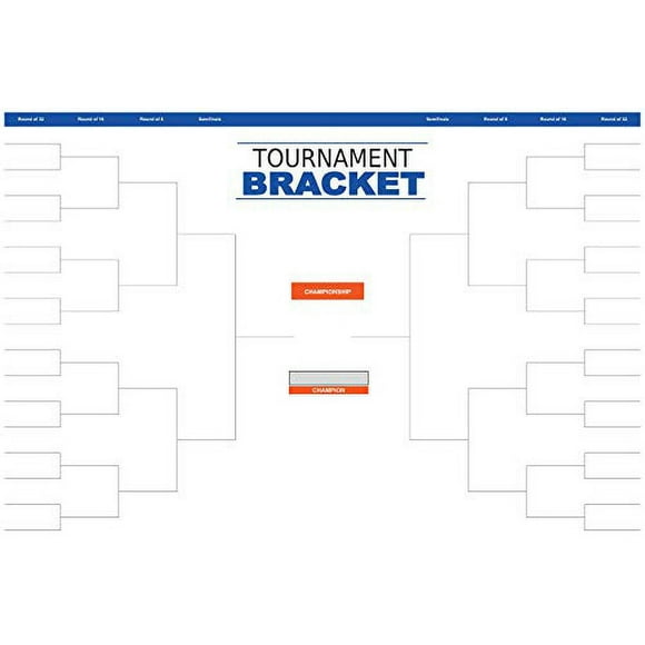 Reusable Dry Erase 32-Team Tournament Bracket Poster 24x36