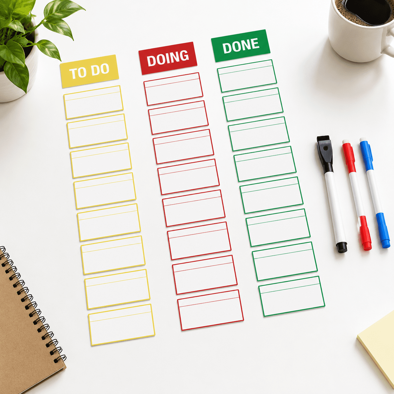 Scrum Card Reusable Dry Erase Kanban Scrum Card Kit for Whiteboard and Surfaces ...