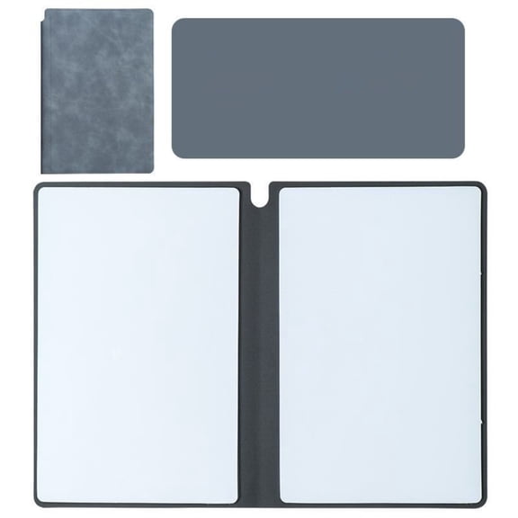 Reusable Dry Erase Notebook,B5 PU Leather Whiteboard Pad, 6.3"×9.53",1PC,Gray