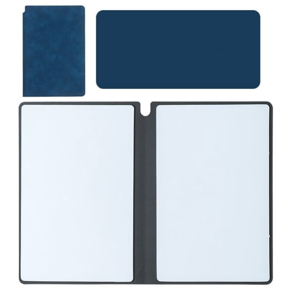 Reusable Dry Erase Notebook,B5 PU Leather Whiteboard Pad, 6.3"×9.53",1PC,Navy Blue