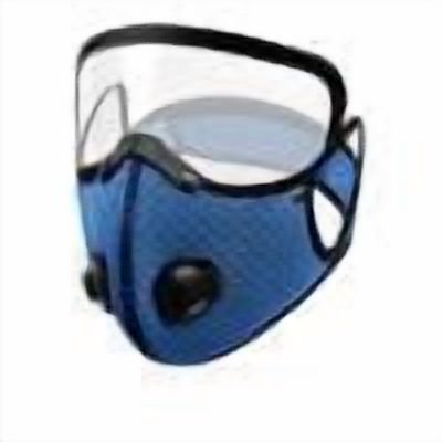 Reusable Dust Mask with Adjustable Goggles Anti UV Breathable Face Cover for Woodworking Cycling Construction Yard Work (Dark Blue )