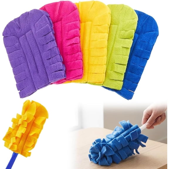 Reusable Duster Refills, 2026 New 360° Heavy Duty Fleece Duster Pads, Washable Cleaning Pads for Ceiling Fans, Windows, Kitchen, and More