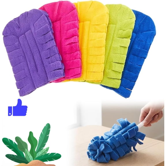 Reusable Duster Refills, 2026 New 360° Heavy Duty Fleece Duster Refills Reusable Duster Pads Washable Cleaning Pads Tools for Cleaning Ceiling Fan Window Kitchen (5)