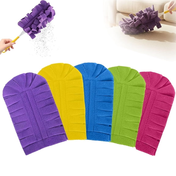 Reusable Dusters for Cleaning, 360° Washable Duster Pads, Heavy Duty Reusable Duster Refills, Electrostatic Fleece Dusting Pads for Home & Office