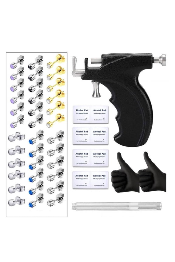 Ear Piercing Kit Includes 36 Stud Earrings and Ear Piercing Gun Kit Professional Tool with Box