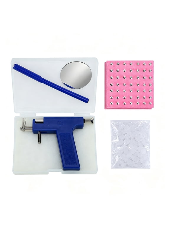 Reusable Ear Piercing Gun Kit with Stainless Steel Studs, Professional Lobe Helix Tragus Tool Set, Colorful Crystal Earrings for Home Salon Use, Safe & Precise