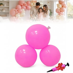 Reusable Easy Garland Balloons, Inflatable Linked Pvc Balloons with Elastic Bands for Birthday Wedding Party Backdrop Decor,Dark Pink:3-Ball Set