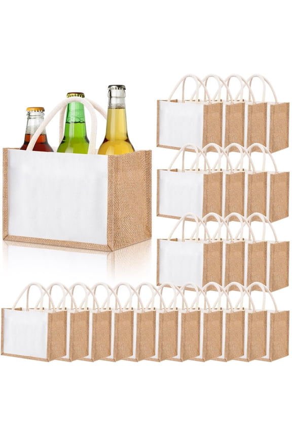 Reusable Eco Bags 24 Count Elegant 9.06 x 6.3 x 5.12 inches Burlap Tote Use Case