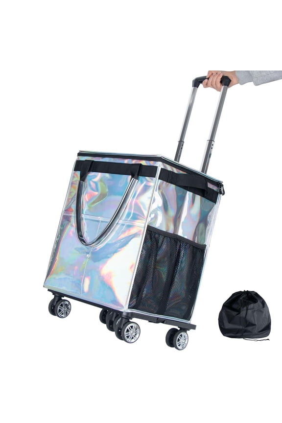 Reusable Eco Bags Phantom White Rolling Grocery Tote