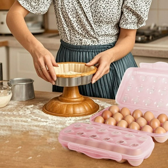 Reusable Egg Storage Container With Secure Locking Lid 18 Grid Stackable Fridge Organizer Tray For Kitchen Restaurant Camping Use