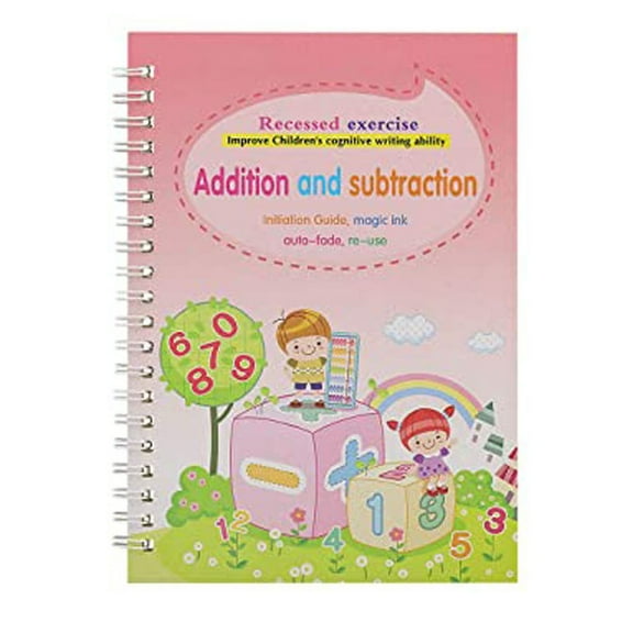 Reusable Erasable Addition Subtraction Handwriting Practice Copybook Daily Math Drilling Writing Training Pad
