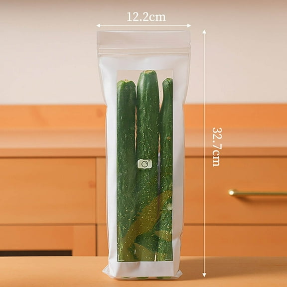 Reusable Extra Long Food Storage Bags 15 PCS - Leakproof Press-Lock Seal Bags for Vegetables Snacks Freezer, Easy Fill for Meal Prep & Organization