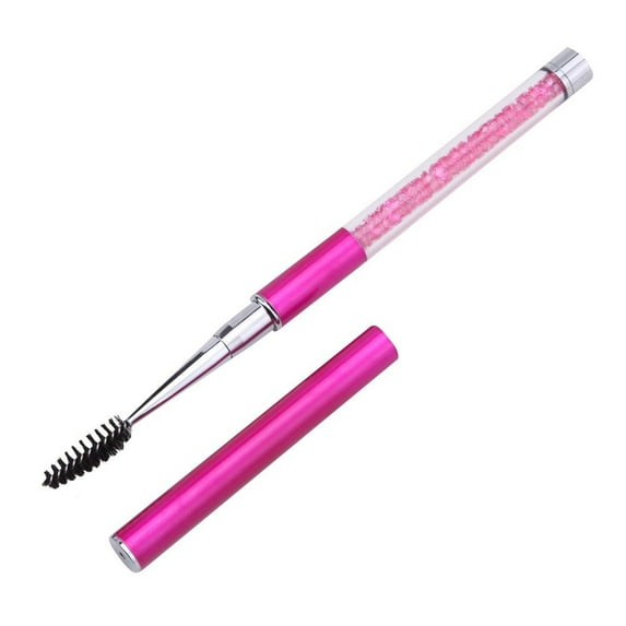Reusable Eyelash Spoolie Brush & Makeup Wand Applicator - Dual-Ended Cosmetic Tool for Mascara and Brow Grooming, Pen Style - Red