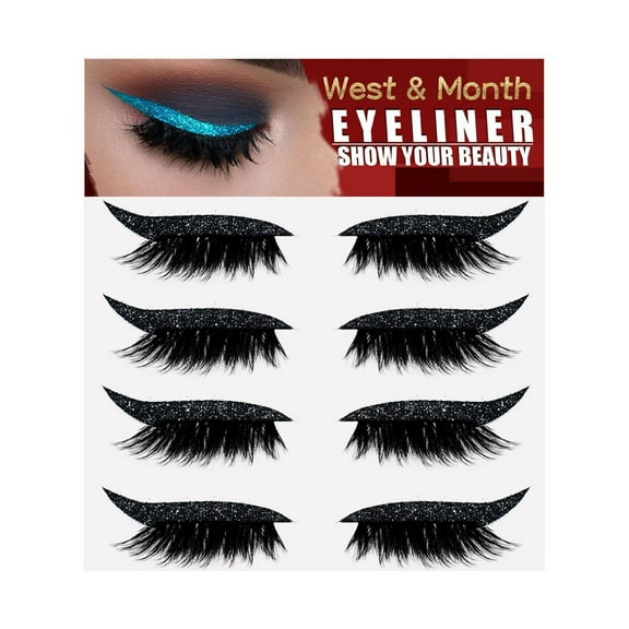 Reusable Eyelid and Eyelash Stickers for Makeup, 4 Pairs with Easy Application and Removal, Various Styles for Natural or Dramatic Looks, Suitable for Sensitive Skin