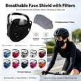 thumbnail image 1 of Reusable Face Mask with Detachable Eye Shield, Breathable Mesh Mask with 10 Exhalation Valves, Washable Anti‑Dust Protective Mask for Cycling Outdoor Daily Use Light Blue, 1 of 4
