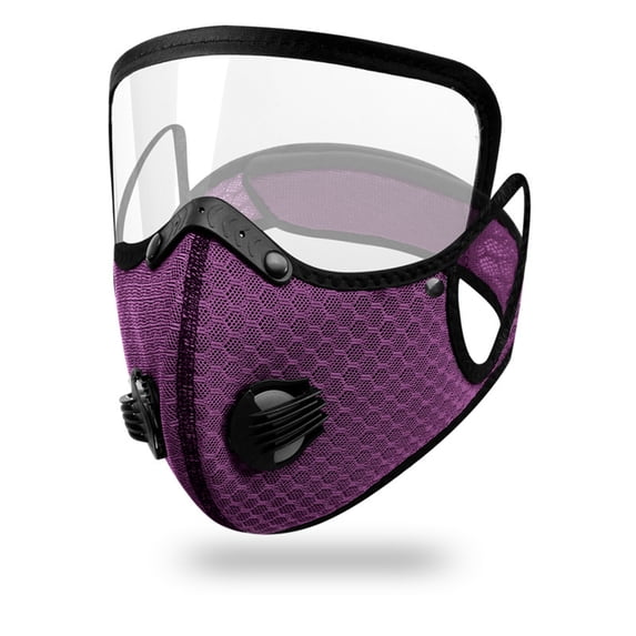 Reusable Face Mask with Detachable Eye Shield, Breathable Mesh Mask with Exhalation Valves, Washable Anti‑Dust Protective Mask for Cycling Outdoor Daily Use,1pc.