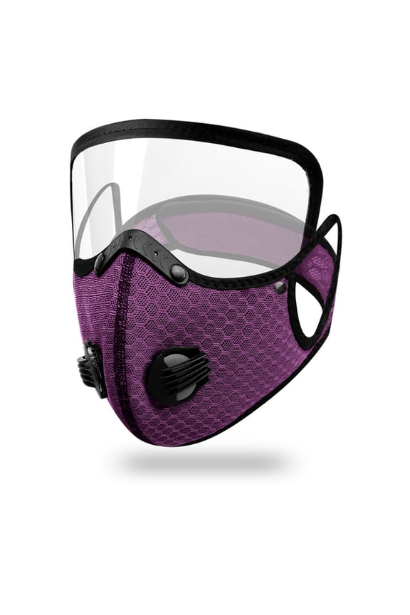 Reusable Face Mask with Detachable Eye Shield, Breathable Mesh Mask with Exhalation Valves, Washable Anti‑Dust Protective Mask for Cycling Outdoor Daily Use,1pc.
