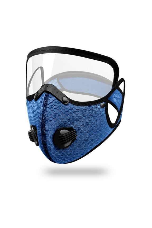 Reusable Face Mask with Detachable Eye Shield, Breathable Mesh Mask with Exhalation Valves, Washable Anti‑Dust Protective Mask for Cycling Outdoor Daily Use,1pc.