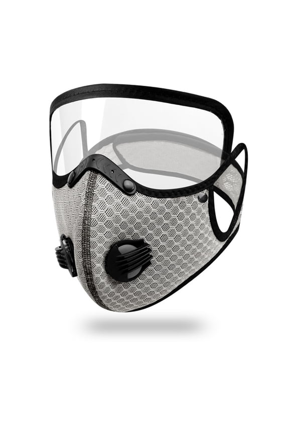 Reusable Face Mask with Detachable Eye Shield, Breathable Mesh Mask with Exhalation Valves, Washable Anti‑Dust Protective Mask for Cycling Outdoor Daily Use,1pc.