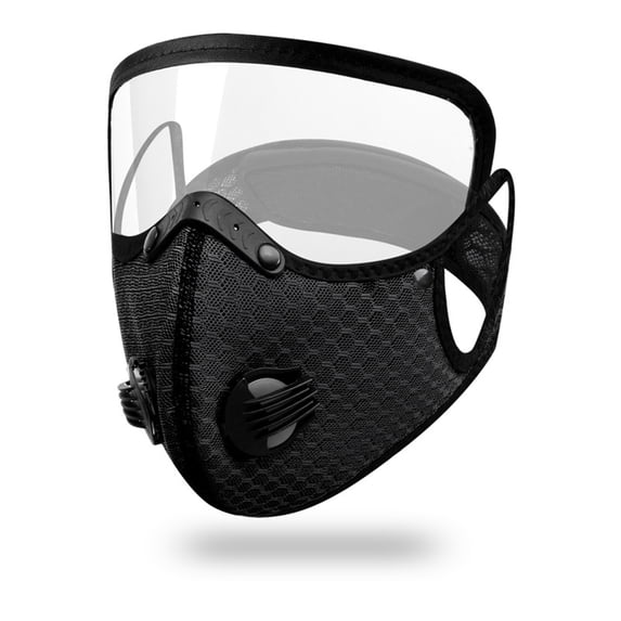 Reusable Face Mask with Detachable Eye Shield, Breathable Mesh Mask with Exhalation Valves, Washable Anti‑Dust Protective Mask for Cycling Outdoor Daily Use,1pc.