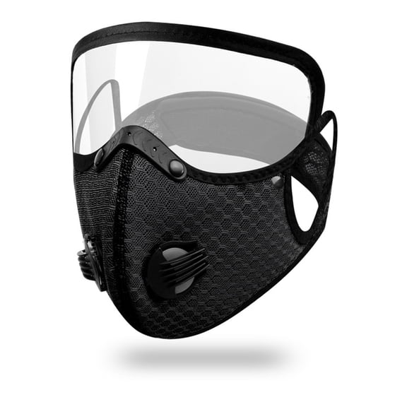 Reusable Face Mask with Detachable Eye Shield, Breathable Mesh Mask with Exhalation Valves, Washable Anti‑Dust Protective Mask for Cycling Outdoor Daily Use,1pc.