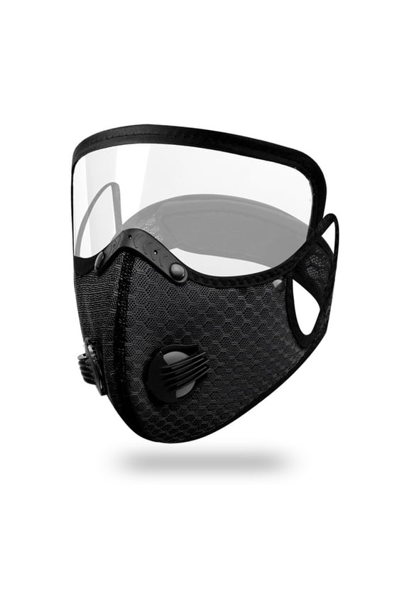 Reusable Face Mask with Detachable Eye Shield, Breathable Mesh Mask with Exhalation Valves, Washable Anti‑Dust Protective Mask for Cycling Outdoor Daily Use,1pc.