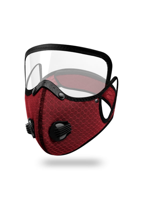 Reusable Face Mask with Detachable Eye Shield, Breathable Mesh Mask with Exhalation Valves, Washable Anti‑Dust Protective Mask for Cycling Outdoor Daily Use,1pc.