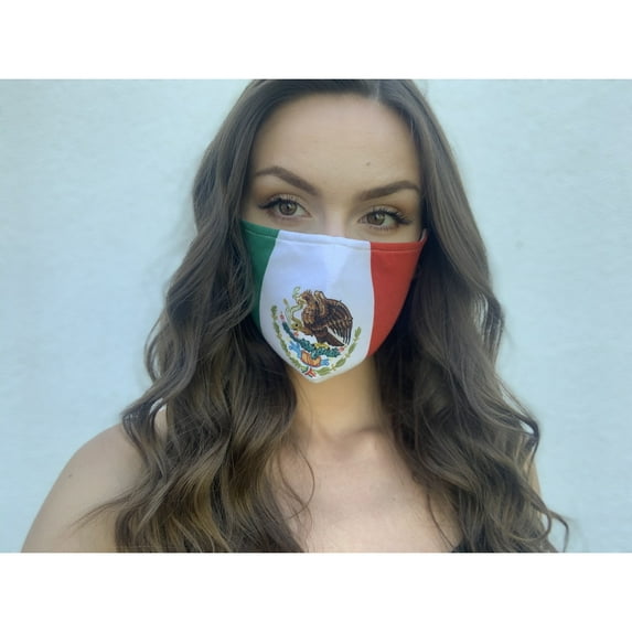 Reusable Face Mask with Adjustable Straps, Mexican Flag