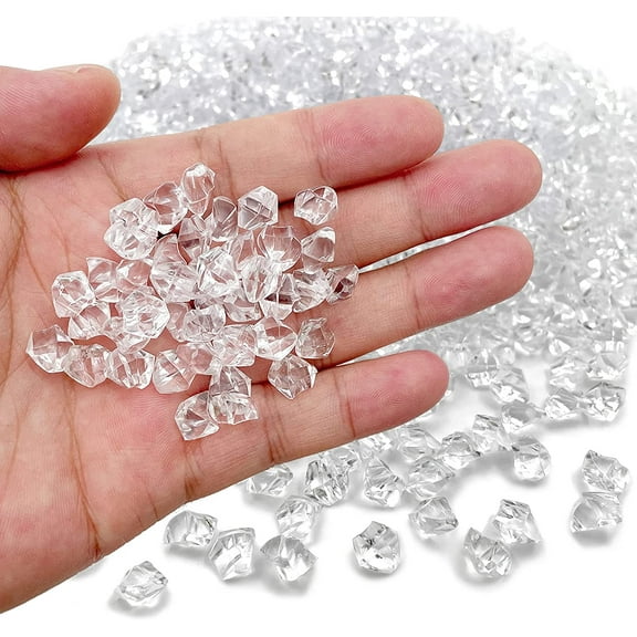 Reusable Fake Ice Cubes 2500pcs 6x9mm for Rock Crystals Treasure Gems for Table Scatters, Vase Fillers, Wedding Photography Props Vase Fillers