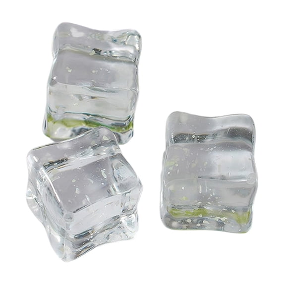 Reusable Fake Ice Cubes & Plastic Ice Cubes 10 Pack Transparent Luminous Simulation Blocks for Bar Photography Props Fish Tank Decor Wedding Party Shop Window Vase Fillers Ornament