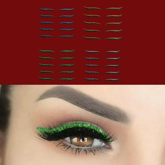 Reusable Fashion Sticker Template Makeup Eyelid Tape Self Adhesive Instant Stripe Sticker for Women Girl - Mixed 4 Colors Gray , 20 Pairs