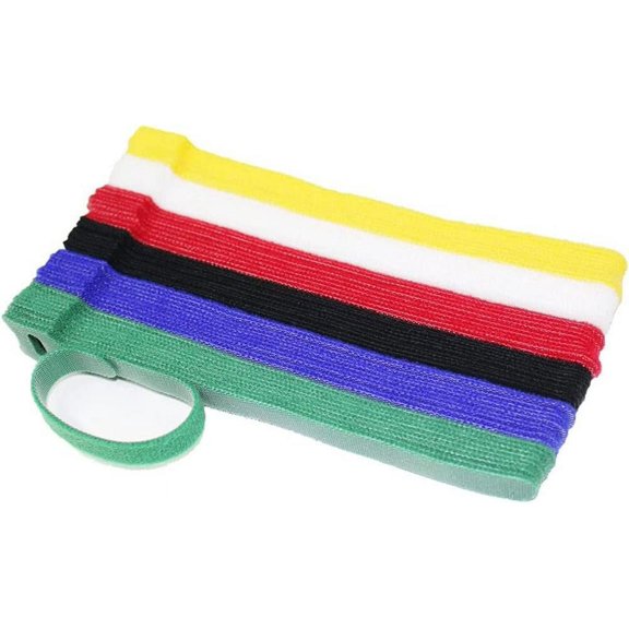 Reusable Fastening Cable Ties, 60 PCS Adjustable Self-Adhesive Wire Cable Ties for Headset Phone Electronics PC Wire and Cable Neat Management, Wire Organizer 6 Colors (Colours)