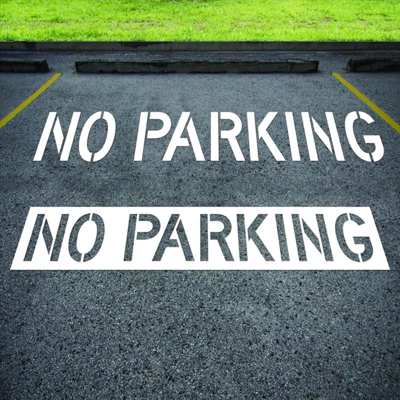 Reusable Fire Lane Stencil Template, 12" Tall Letters Silicone Stencil for Parking Lot, Pavement, and Asphalt, Durable No-Parking Stencil for Safety Marking