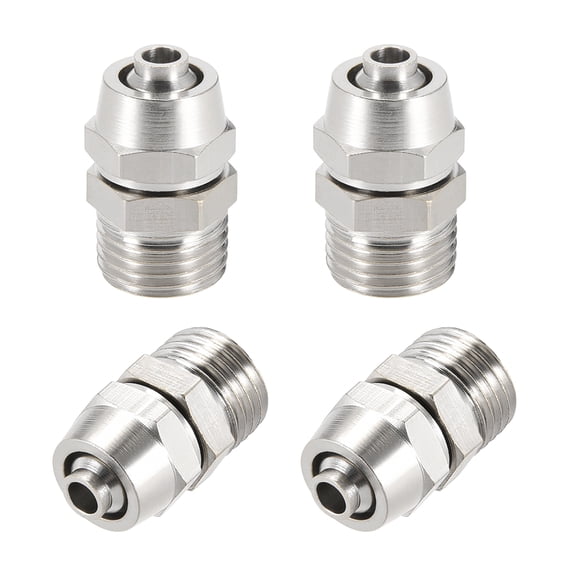 Reusable Fitting, Quick Coupler 1/4" G Male x 9/32" Hose ID Air Hose Plugs 4pcs