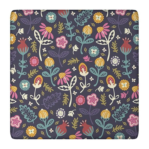 Reusable Floral Print Square Tablecloth with Elastic Hem, Premium Polyester with Water-Repellent Coating Perfect for 36x36 Inch Tables, Protects Tables from Spills and Stains