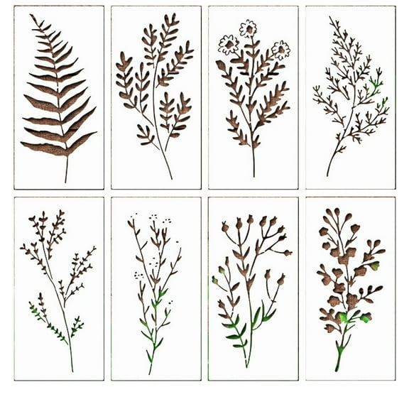 Reusable Flower Stencils for Painting on Wood, Large Floral Garden Fence Stencils Sunflower Wildflower Patterns for DIY Wall Yard Decor, Outdoor Mural Spray Paint Crafts and Art Projects