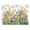 thumbnail image 1 of Reusable Flower Window Clings For Glass, Colorful Floral Bouquet Stained Glass Decals, Static Cling Stickers For Home Kitchen Decor, Butterfly Flower, 1 of 9