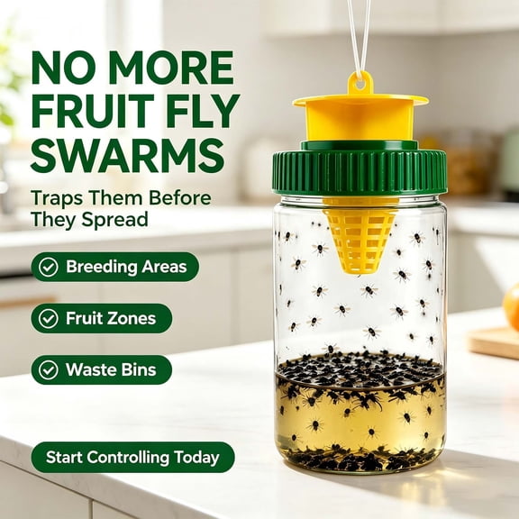 Reusable Fly Traps Outdoor, Fly Catcher Bottle, Reusable Hanging Fly Trap for Garden Patio and BBQ Areas, bldnkj, 1 Pack