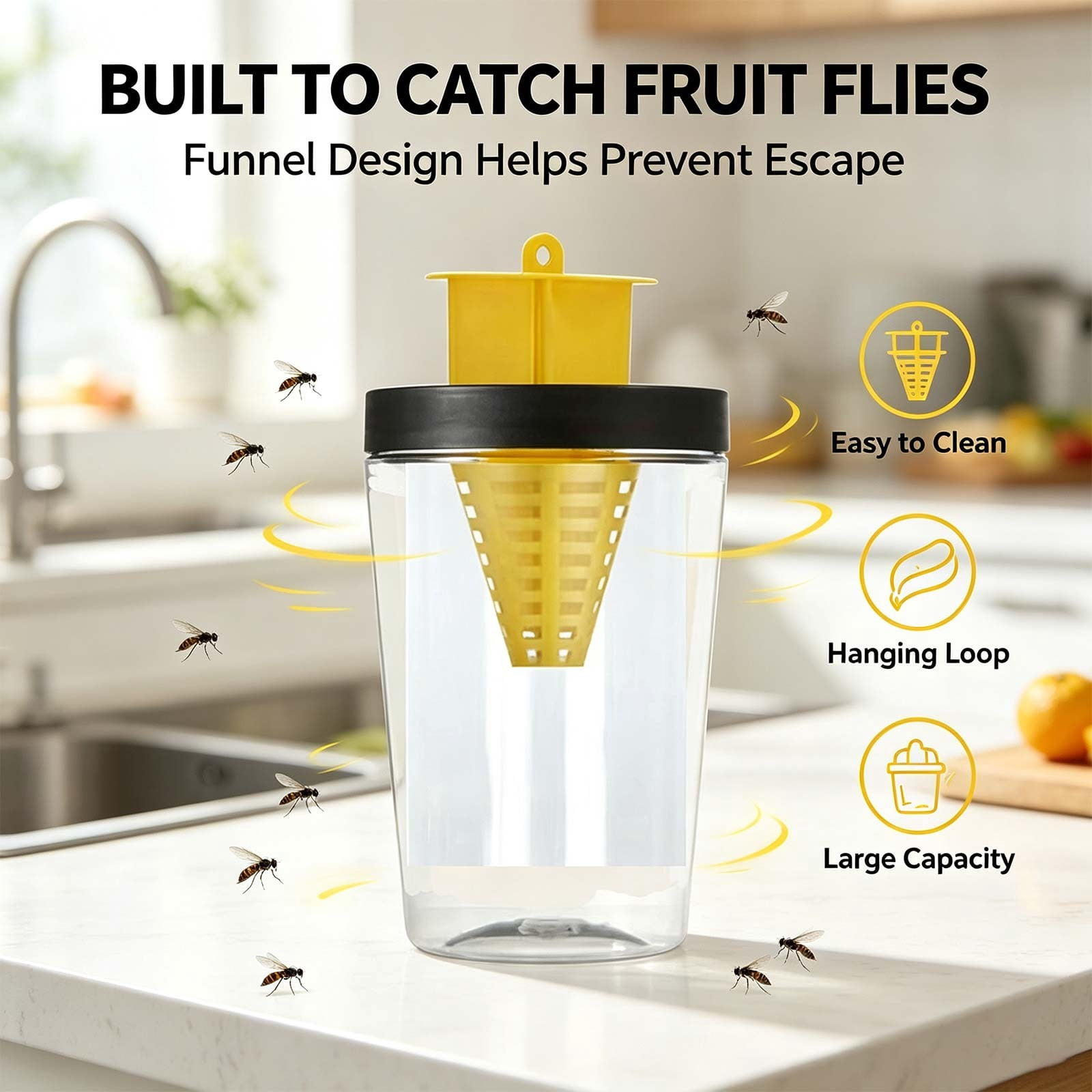 Reusable Fly Traps Outdoor, Fly Catcher Bottle, Reusable Hanging Fly ...