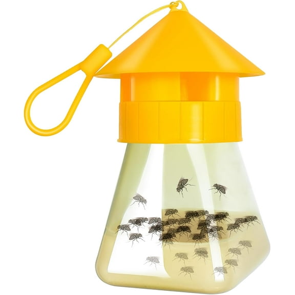 Reusable Fly Traps Outdoor Hanging with Natural Fly Bait Trap Refill, Reusable Fly Trap Fly Killer Outdoor Fly Catchers