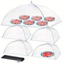 Reusable Foldable Food Tent Food Covers Mesh Set Foldable Kitchen Anti Fly Mosquito Tent Dome Net Pop-Up Umbrella Style Picnic Protect Dish Cover Kitchen Accessories