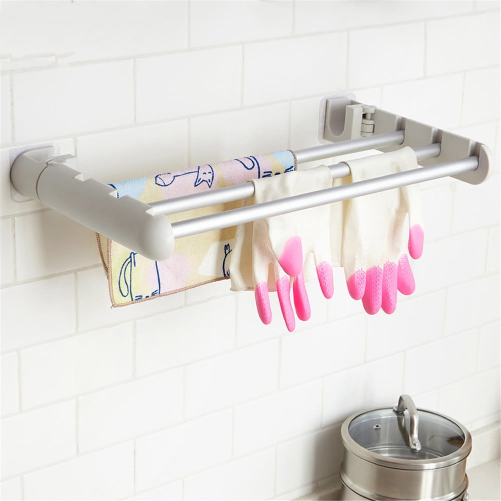 Reusable Foldable Three Bars Washing Cloth Towel Shelf Holder Rack for ...
