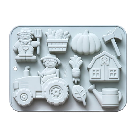 Reusable Food Grade Silicone Baking Molds With FarmAn1ma1And Vegetable Designs