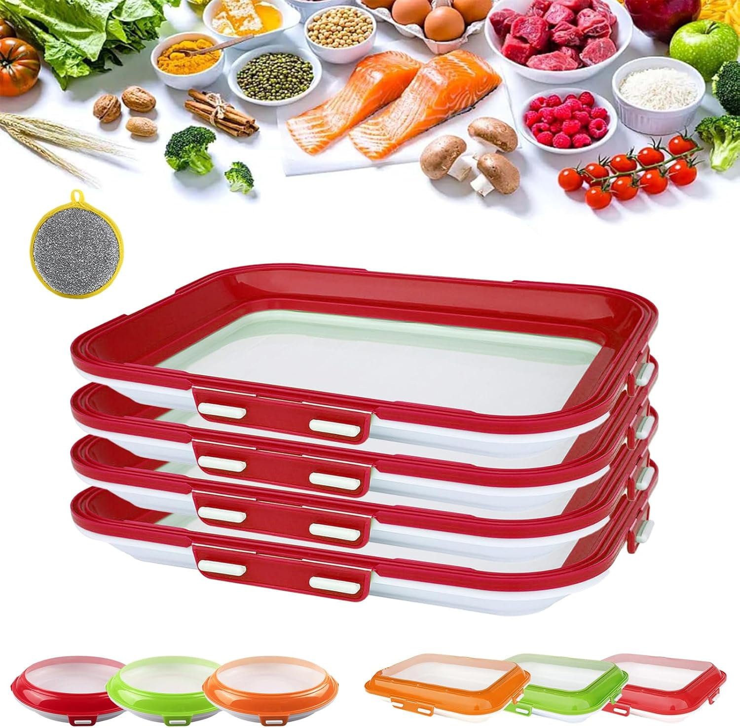 Reusable Food Preserving Tray, Stackable Food Preservation Tray, Foods ...